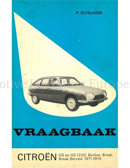1971 - 1974 CITROËN GS | GS1220 VRAAGBAAK NEDERLANDS