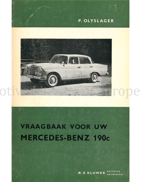 1963-1965 MERCEDES BENZ 190c REPERATURANLEITUNG NIEDERLÄNDISCH
