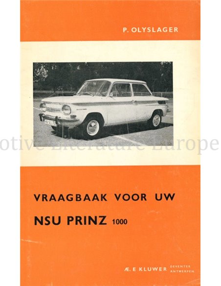 1964 -1965 NSU PRINZ 1000, REPAIR MANUAL DUTCH