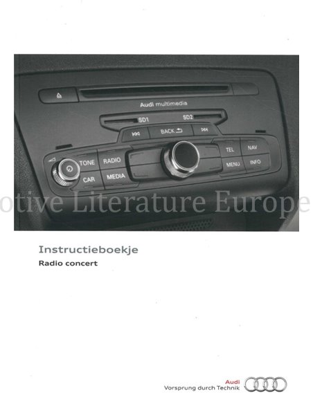 2014 AUDI MMI RADIO OWNERS MANUAL DUTCH