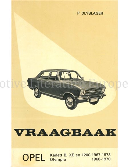 1967 - 1973 OPEL KADETT B | XE | 1200,OLYMPIA 1968-1970L, VRAAGBAAK NEDERLANDS