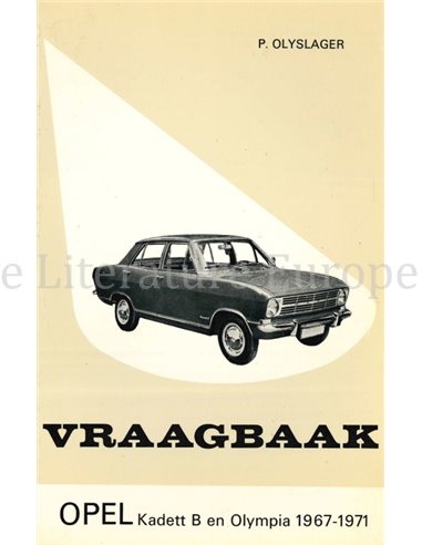 1967 - 1971 OPEL KADETT B | OLYMPIA REPAIR MANUAL DUTCH