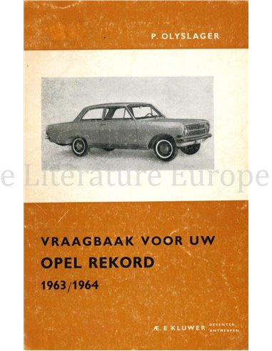 1963 - 1964 OPEL REKORD, REPARATURANLEITUNG