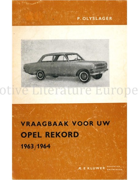 1963 - 1964 OPEL REKORD REPAIR MANUAL DUTCH