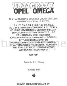 1986 - 1994 OPEL OMEGA BENZIN | DIESEL, REPARATURANLEITUNG 2
