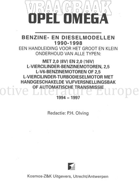 1994 - 1997 OPEL OMEGA BENZIN | DIESEL, REPARATURANLEITUNG