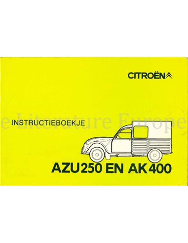 1973 CITROEN AZU250 | AK400 OWNERS MANUAL DUTCH