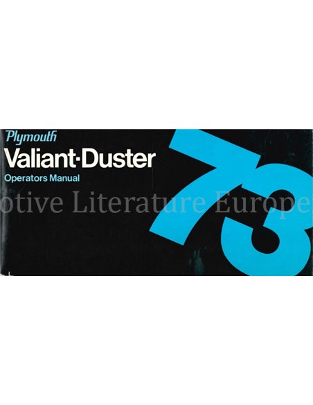 1973 PLYMOUTH VALIANT-DUSTER OWNERS MANUAL ENGLISH (US)