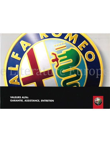 2010 ALFA ROMEO MAINTENANCE & WARRANTY MANUAL FRENCH | DUTCH (BE)