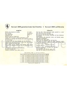 1959 FERRARI 250 GRANTURISMO BERLINETTA & 250 CALIFORNIA BROCHURE ENGELS 2