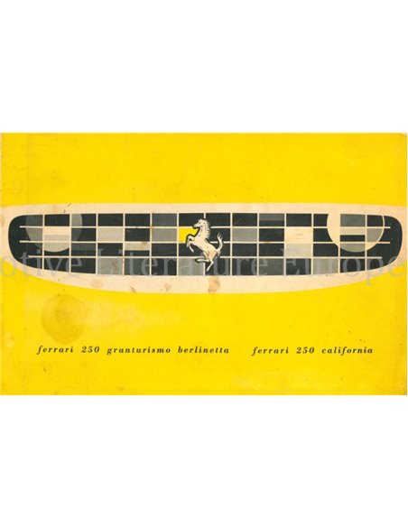 1959 FERRARI 250 GRANTURISMO BERLINETTA & 250 CALIFORNIA BROCHURE ENGELS