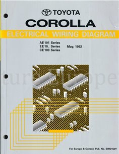 1992 TOYOTA COROLLA ELECTRISCHE SCHEMA WERKPLAATSHANDBOEK ENGELS