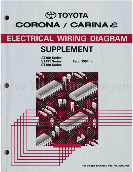 1994 TOYOTA CORONA | CARINA E ELECTRISCHE (SUPPLEMENT) SCHEMA WERKPLAATSHANDBOEK MULTI