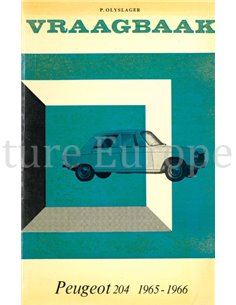 1965 - 1966 PEUGEOT 204 REPAIR MANUAL DUTCH