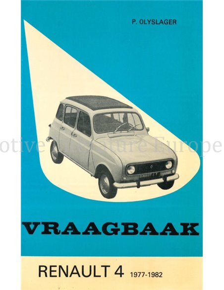 1977 - 1982 RENAULT 4 REPAIR MANUAL DUTCH