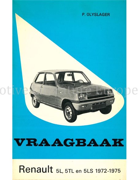 1972 - 1975 RENAULT 5L | 5TL | 5LS REPAIR MANUAL DUTCH