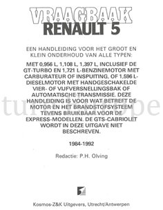 1984 - 1992 RENAULT 5 BENZINE | DIESEL VRAAGBAAK NEDERLANDS 2