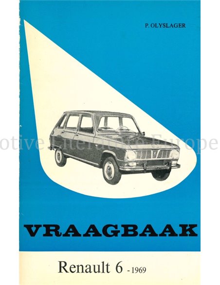 1969 RENAULT 6 VRAAGBAAK NEDERLANDS