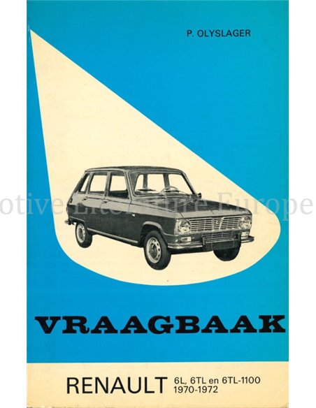 1970 - 1972 RENAULT 6L | 6TL | 6TL-1000 REPAIR MANUAL DUTCH