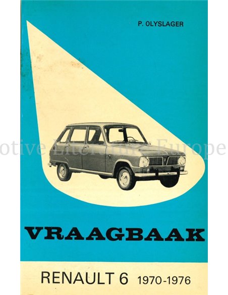 1970 - 1976 RENAULT 6 REPAIR MANUAL DUTCH