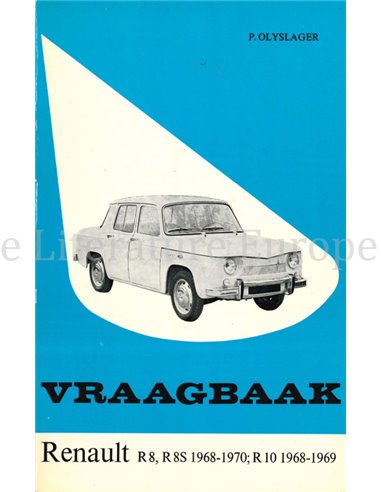 1968-1970 RENAULT R8 | R 8S | R 10 REPAIR MANUAL DUTCH