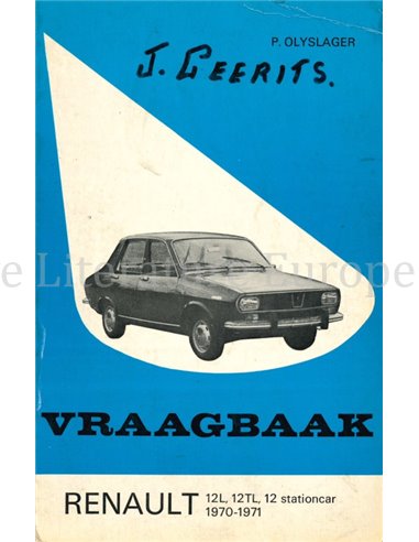 1970-1976 RENAULT 12, SEDAN | STATIONCAR REPARATURANLEITUNG NIEDERLÄNDISCH