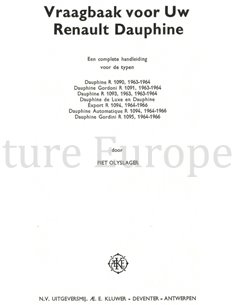 1963 - 1966 RENAULT DAUPHINE REPARATURANLEITUNG NIEDERLÄNDISCH 2