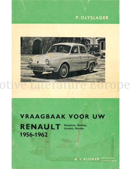 1956 - 1962 RENAULT DAUPHINE | ONDINE | GORDINI | FLORIDE VRAAGBAAK NEDERLANDS