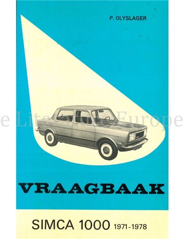 1971-1978 SIMCA 1000 VRAAGBAAK NEDERLANDS