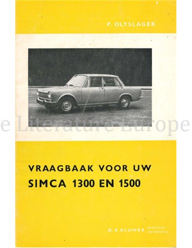1963-1964 SIMCA 1300 | 1500 REPERATURANLEITUNG NIEDERLÄNDISCH
