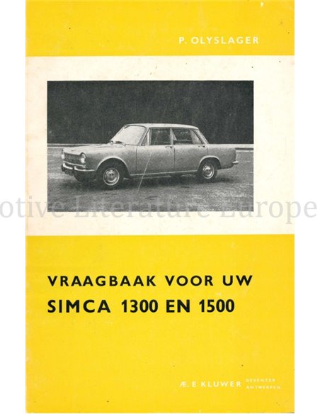1963-1964 SIMCA 1300 | 1500 REPAIR MANUAL DUTCH