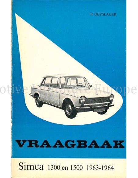 1963-1964 SIMCA 1300 | 1500 REPAIR MANUAL DUTCH