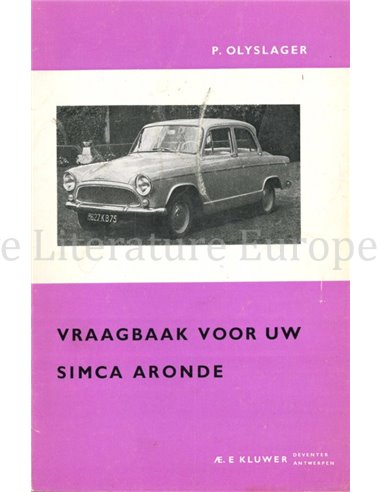 1954-1964 SIMCA ARONDE REPERATURANLEITUNG NIEDERLÄNDISCH