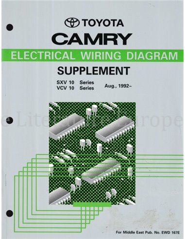1992 TOYOTA CAMRY ELECTRISCHE SCHEMA (SUPPLEMENT) WERKPLAATSHANDBOEK ENGELS