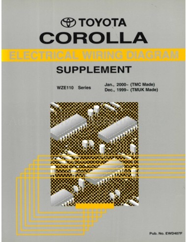 1999-2000 TOYOTA COROLLA ELECTRISCHE (SUPPLEMENT) SCHEMA WERKPLAATSHANDBOEK MULTI