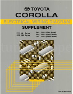 2001-2002 TOYOTA COROLLA ELECTRICAL (SUPPLEMENT) WIRING DIAGRAM ENGLISH