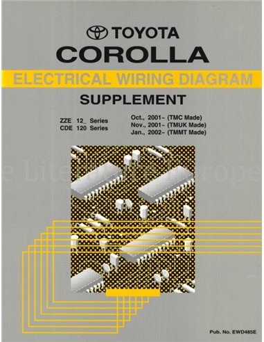 2001-2002 TOYOTA COROLLA ELECTRISCHE (SUPPLEMENT) SCHEMA WERKPLAATSHANDBOEK ENGELS