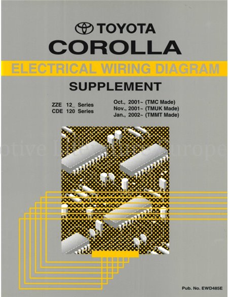 2001-2002 TOYOTA COROLLA ELECTRISCHE (SUPPLEMENT) SCHEMA WERKPLAATSHANDBOEK ENGELS