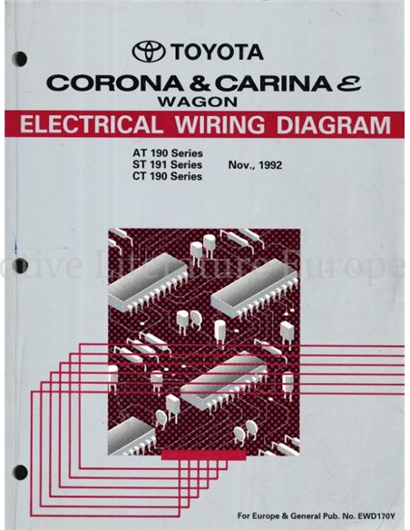1992 TOYOTA CORONA | CARINA E ELECTRICAL WIRING DIAGRAM ENGLISH