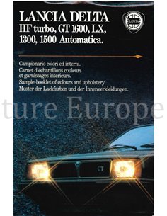 1985 LANCIA DELTA FARBEN & INNENAUSSTATTUNG PROSPEKT
