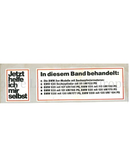 1972 - 1981 BMW 5 SERIES PETROL (6 CILINDER) VRAAGBAAK DUITS