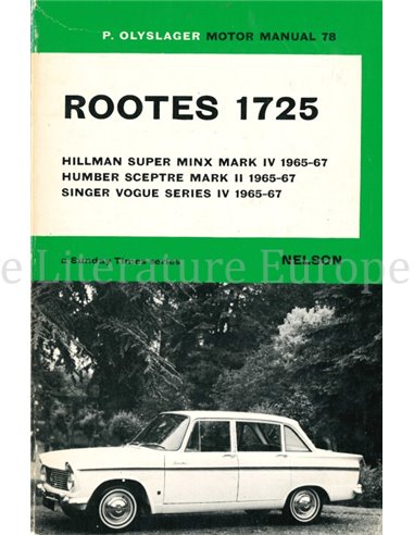 1965-1967 HILLMAN | HUMBER | SINGER (OLYSLAGER MOTOR MANUALS 78)