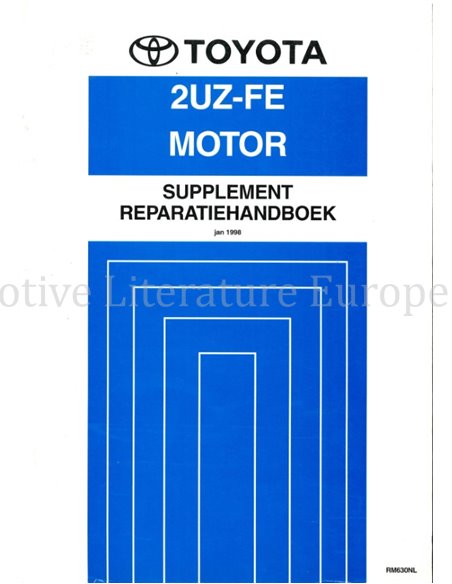 1998 TOYOTA CAMRY 2UZ-FE (ZUSATZ) WERKSTATTHANDBUCH NIEDERLÄNDISCH