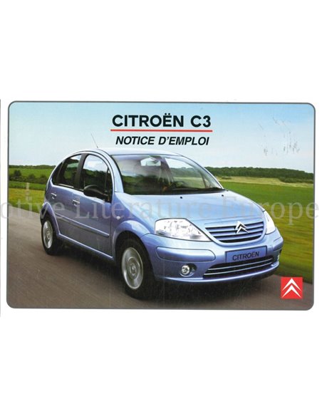 2002 CITROËN C3 INSTRUCTIEBOEKJE FRANS