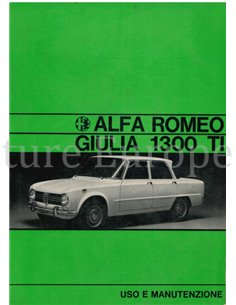 1970 ALFA ROMEO GIULIA 1300 TI INSTRUCTIEBOEKJE ITALIAANS