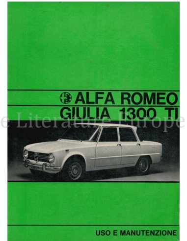 1970 ALFA ROMEO GIULIA 1300 TI OWNERS MANUAL ITALIAN