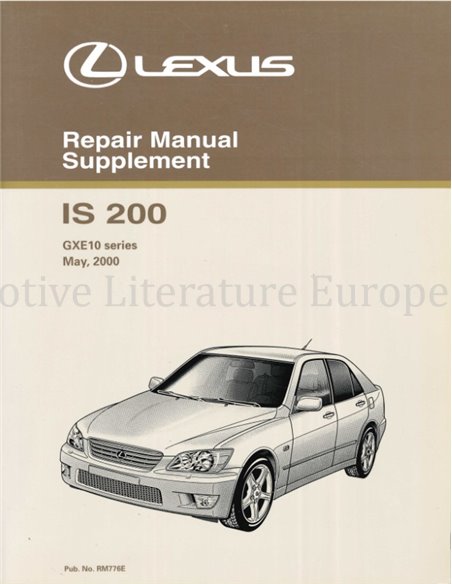 2000 LEXUS IS200 REPARATIEHANDBOEK (SUPPLEMENT) ENGELS