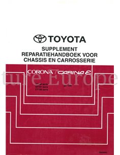 1996 TOYOTA CORONA | CARINA E (SUPPLEMENT) CHASSIS EN CARROSSERIE REPARATIE HANDBOEK NEDERLANDS