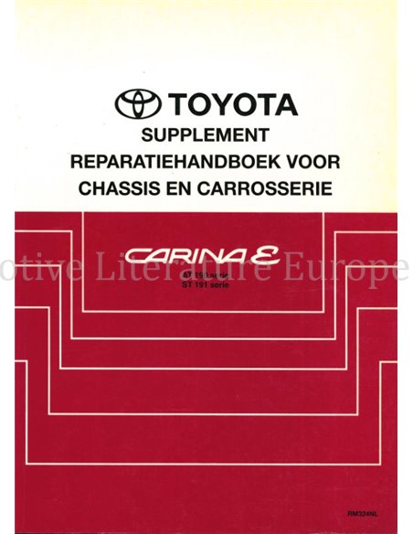 1993 TOYOTA CARINA E (ERGÄNZUNG) FAHRGESTELL- UND KAROSSERIE-REPARATURHANDBUCH NIEDERLÄNDISCH