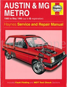 1980 - 1990 AUSTIN & MG METRO REPAIR MANUAL ENGLISH